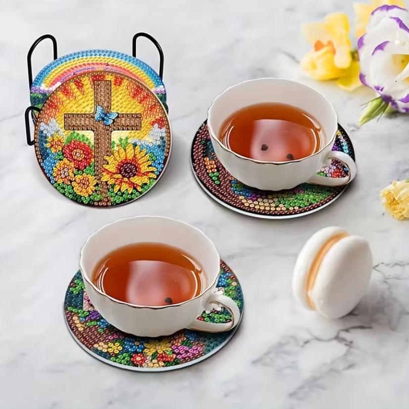Set 23 Cup Coasters 8 Religious Theme Design