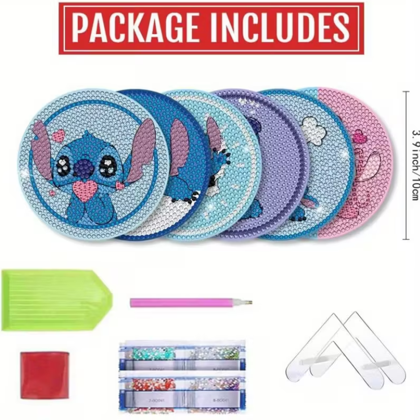 Set 2 Cup Coasters 8 Little Monster Design