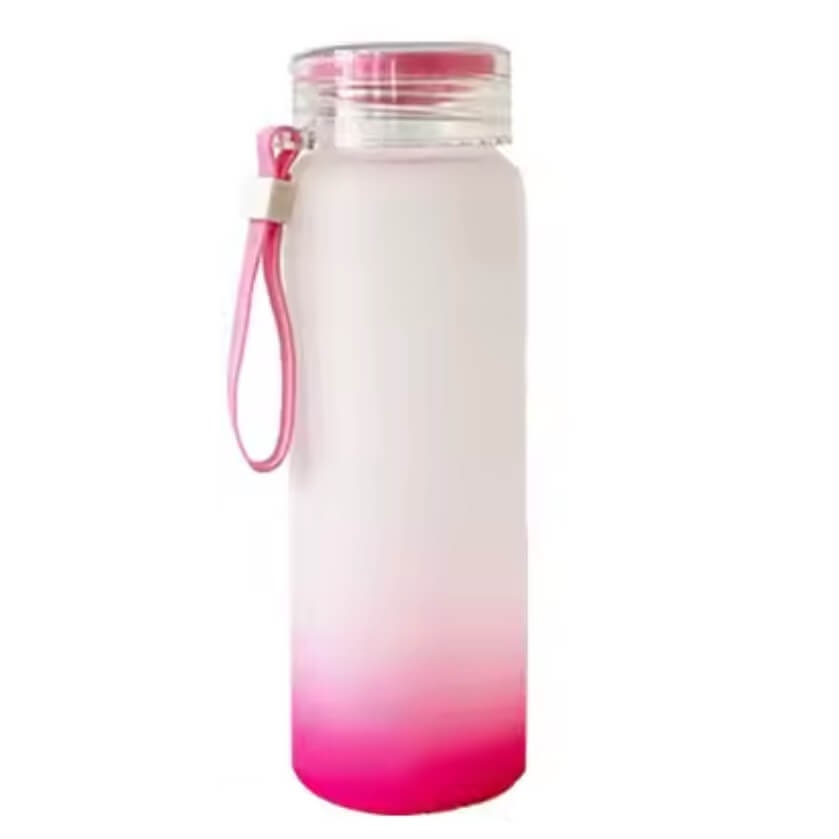 Wholesale 17oz 500ml Frosted Sublimation Gradient Colour Matte Glass Tumbler Sub Glass Water Bottle