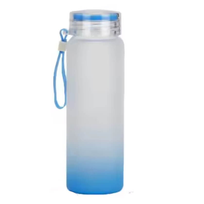 Wholesale 17oz 500ml Frosted Sublimation Gradient Colour Matte Glass Tumbler Sub Glass Water Bottle