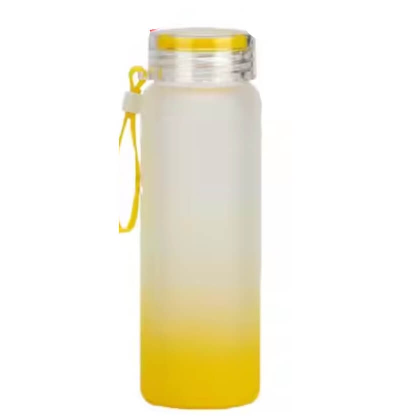 Wholesale 17oz 500ml Frosted Sublimation Gradient Colour Matte Glass Tumbler Sub Glass Water Bottle
