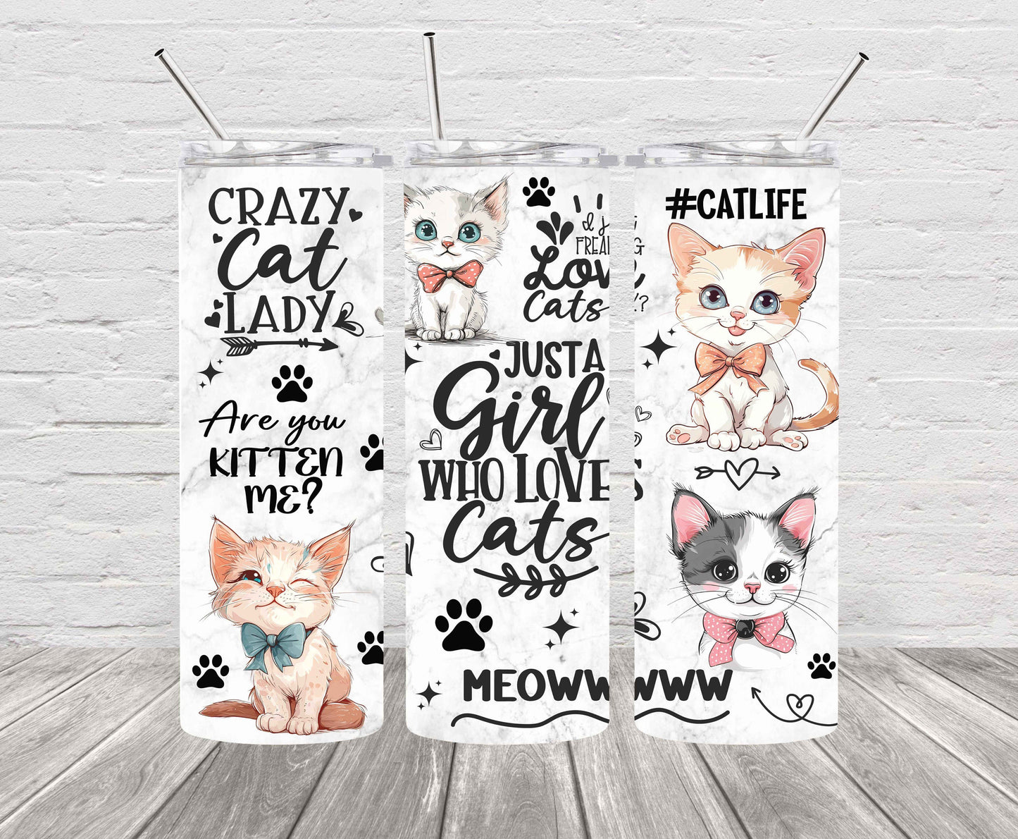 Cats Pre Sublimated 20oz Tumbler C01