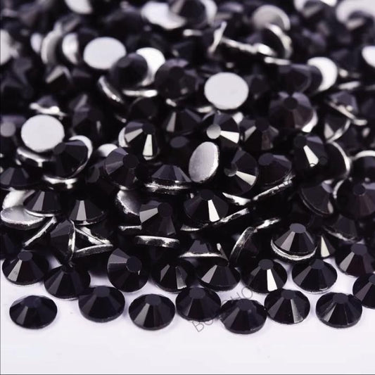 Glass Rhinestones Flat Back Non Hotfix SS10 Colour Jet Black P2