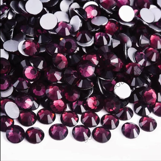 Glass Rhinestones Flat Back Non Hotfix SS16 Colour Dk Amethyst P5, 4 Pack Sizes Available