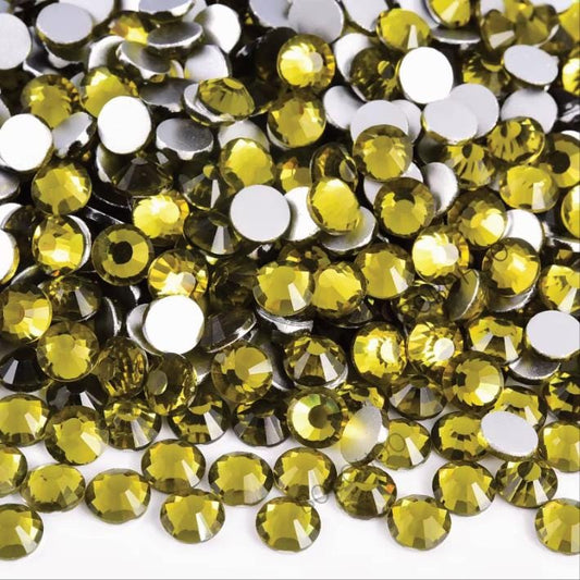 Glass Rhinestones Flat Back Non Hotfix SS16 Colour Olive P10 (Green), 4 Pack Sizes Available