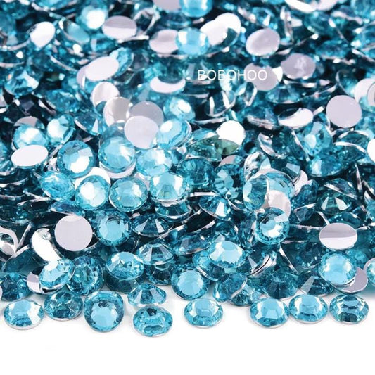 Glass Rhinestones Flat Back Non Hotfix SS16 Colour Aqua Marine P13 (Blue/Green), 4 Pack Sizes Available