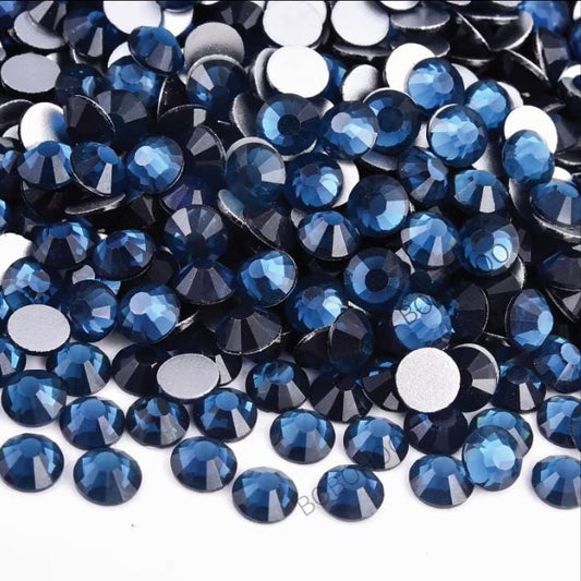 Glass Rhinestones Flat Back Non Hotfix SS16 Colour Blue Zircon P14 (Navy), 4 Pack Sizes Available