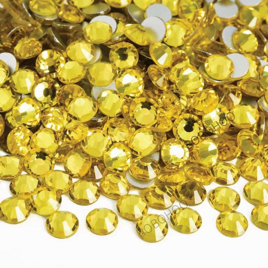 Glass Rhinestones Flat Back Non Hotfix SS16 Colour P24 Citrine, 4 Pack Sizes Available