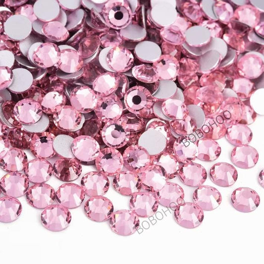 Glass Rhinestones Flat Back Non Hotfix SS16 Colour P28 Lt Pink, 4 Pack Sizes Available
