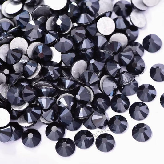 Glass Rhinestones Flat Back Non Hotfix SS16 Colour P73 Jet Hermatite, 4 Pack Sizes Available