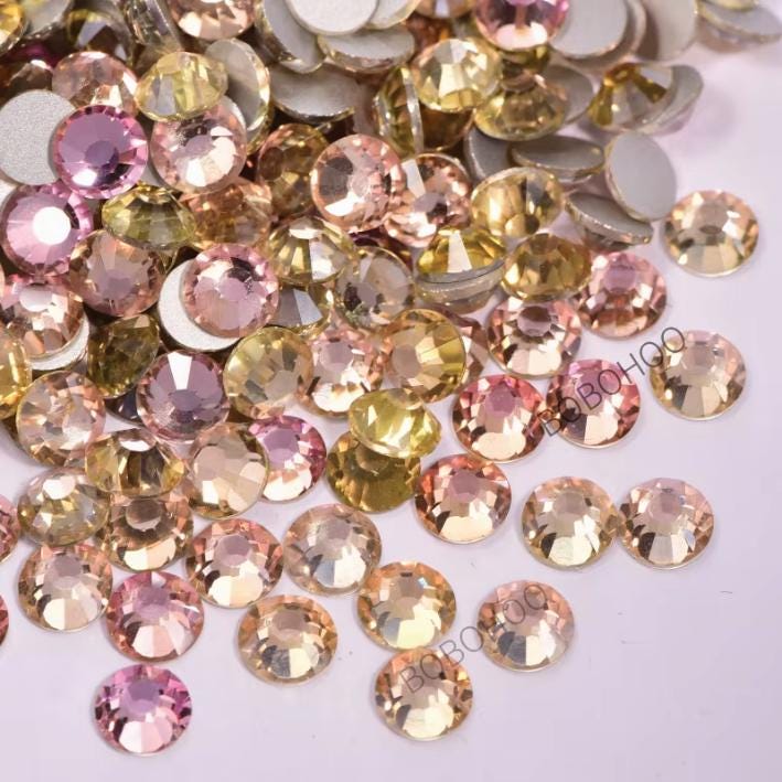 Glass Rhinestones Flat Back Non Hotfix SS16 Colour P88 Silk Light, 4 Pack Sizes Available