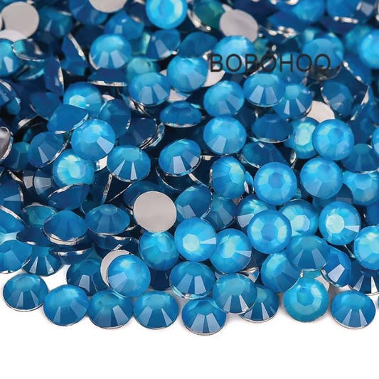 Glass Rhinestones Flat Back Non Hotfix SS16 Colour P102 Blue Neon, 4 Pack Sizes Available