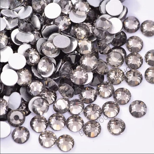 Glass Rhinestones Flat Back Non Hotfix SS16 Colour Black Diamond P3