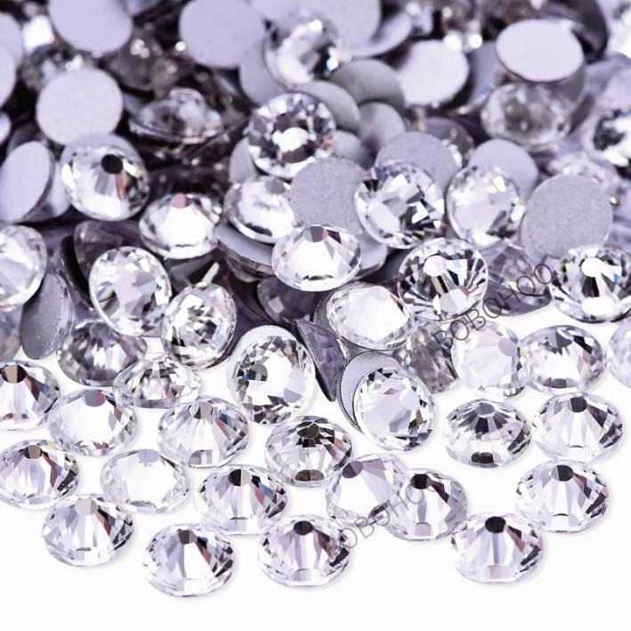 Glass Rhinestones Flat Back Non Hotfix SS10 Colour Crystal P1, 4 Pack Sizes Available