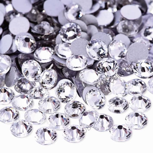 Glass Rhinestones Flat Back Non Hotfix SS10 Colour Crystal P1, 4 Pack Sizes Available