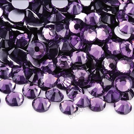 Glass Rhinestones Flat Back Non Hotfix SS10 Colour Tanzanite P6, 4 Pack Sizes Available