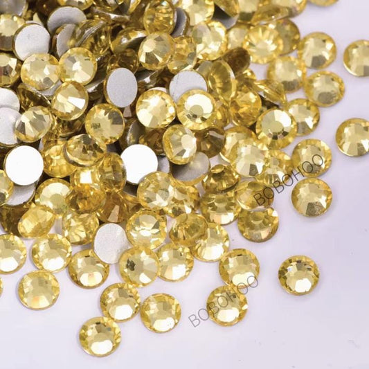 Glass Rhinestones Flat Back Non Hotfix SS16 Colour P17 Jonquil (Yellow), 4 Pack Sizes Available