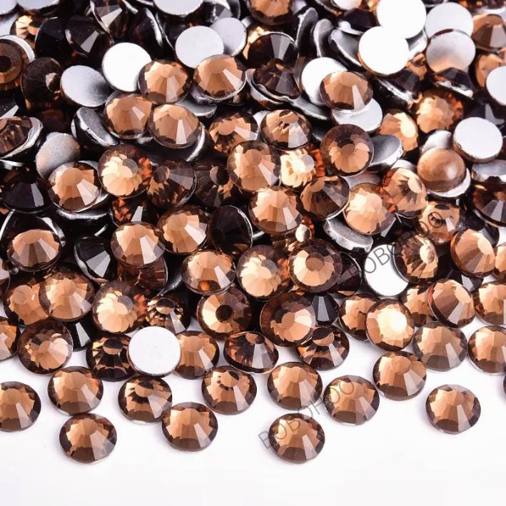 Glass Rhinestones Flat Back Non Hotfix SS16 Colour P20 Smoked Topaz, 4 Pack Sizes Available