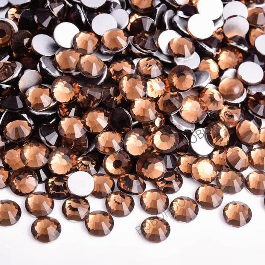 Glass Rhinestones Flat Back Non Hotfix SS16 Colour P20 Smoked Topaz, 4 Pack Sizes Available