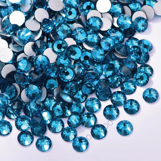 Glass Rhinestones Flat Back Non Hotfix SS16 Colour P57 Peacock Blue, 4 Pack Sizes Available
