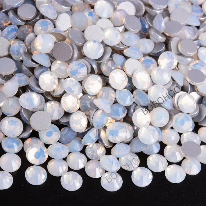 Glass Rhinestones Flat Back Non Hotfix SS16 Colour P63 White Opal, 4 Pack Sizes Available