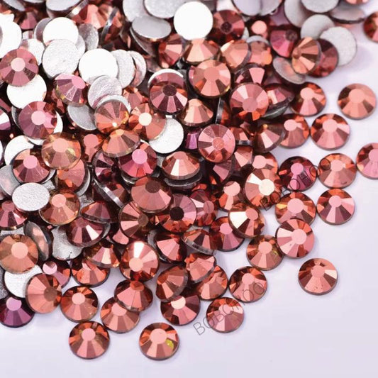 Glass Rhinestones Flat Back Non Hotfix SS16 Colour P67 Rose Gold, 4 Pack Sizes Available