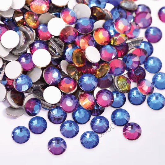 Glass Rhinestones Flat Back Non Hotfix SS16 Colour P70 Blue Volcanic, 4 Pack Sizes Available