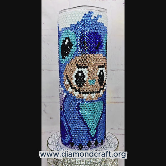 1101 Little Monster Blue 20oz Rhinestone Tumbler